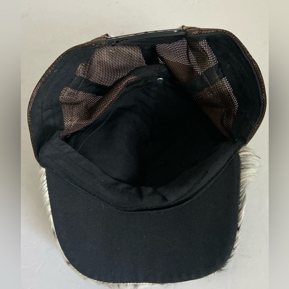 Western Real Cowhide and Leather Trucker Hat Style Snap Back Cap Mesh Adjustable - Picture 10 of 13